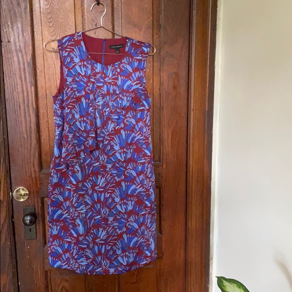 Size 2 Banana Republic Burgundy Patterened Dress